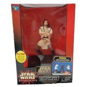 Vintage Star Wars Episode I QUI-GON JINN Interactive Talking Bank New in Box
